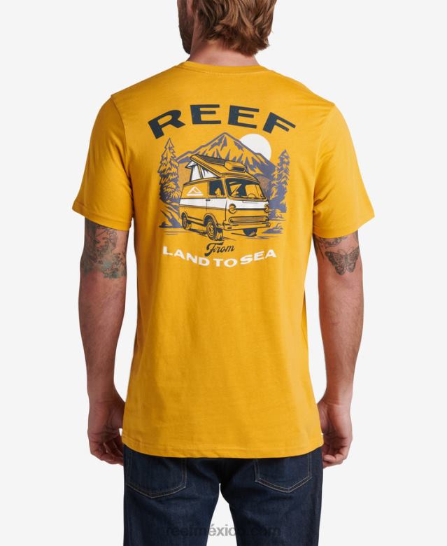 camiseta emergente de manga corta Reef hombres amarillo mineral B4FFZ577