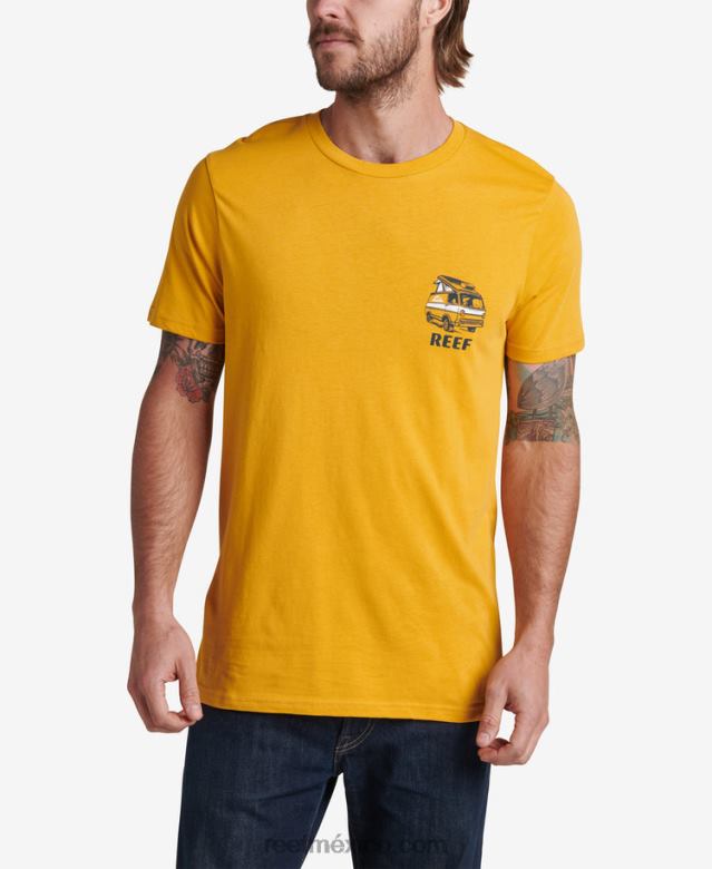 camiseta emergente de manga corta Reef hombres amarillo mineral B4FFZ577