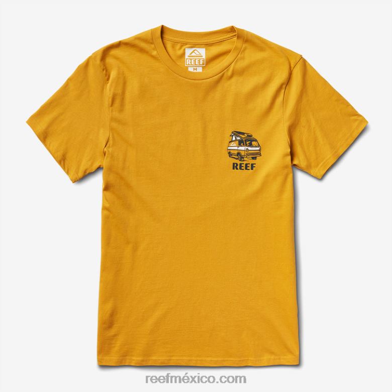 camiseta emergente de manga corta Reef hombres amarillo mineral B4FFZ577
