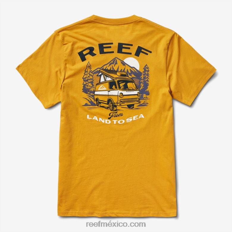 camiseta emergente de manga corta Reef hombres amarillo mineral B4FFZ577