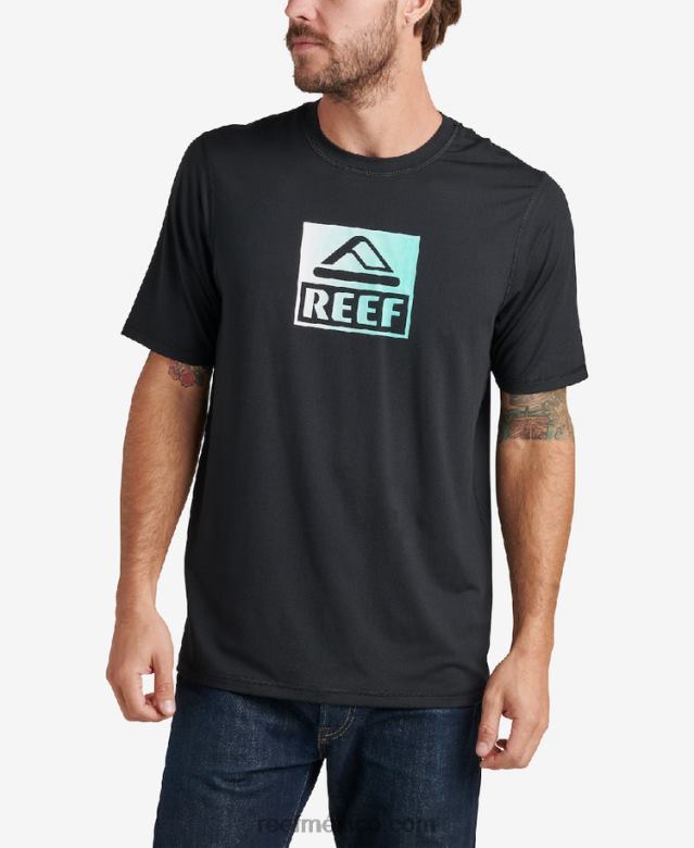 camiseta rodeo de manga corta con protección contra erupciones holgada Reef hombres caviar B4FFZ582