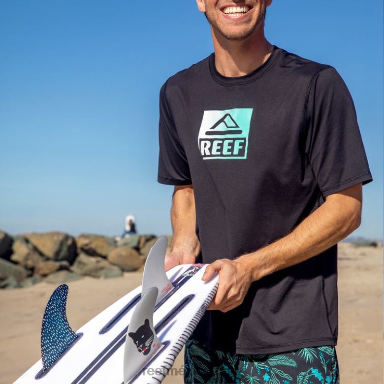 camiseta rodeo de manga corta con protección contra erupciones holgada Reef hombres caviar B4FFZ582
