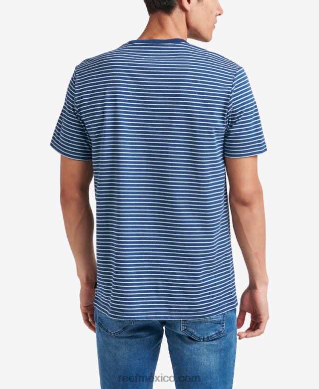 camiseta rumson de manga corta a rayas Reef hombres insignias azules B4FFZ609