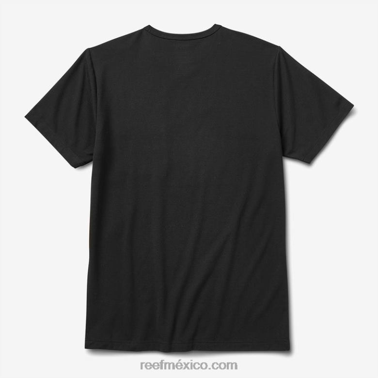 camiseta smith de punto con bolsillo y manga corta Reef hombres caviar B4FFZ569