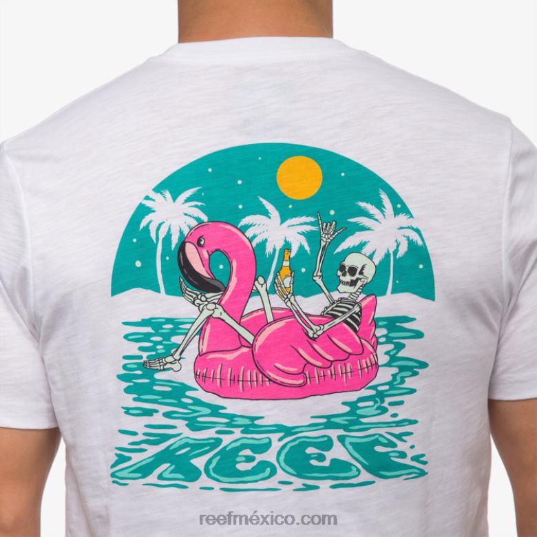 flotar en camiseta de manga corta Reef hombres blanco brillante B4FFZ576
