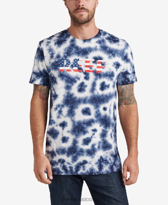 medir camiseta de manga corta Reef hombres insignia nube azul B4FFZ596