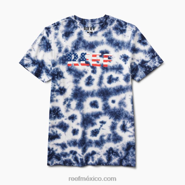medir camiseta de manga corta Reef hombres insignia nube azul B4FFZ596