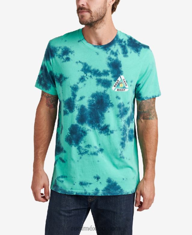 playera de manga corta con teñido anudado schmoe Reef hombres bloque azul icew B4FFZ627