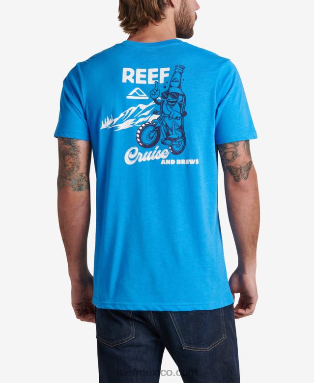 playera de manga corta crucero Reef hombres azul francés B4FFZ573