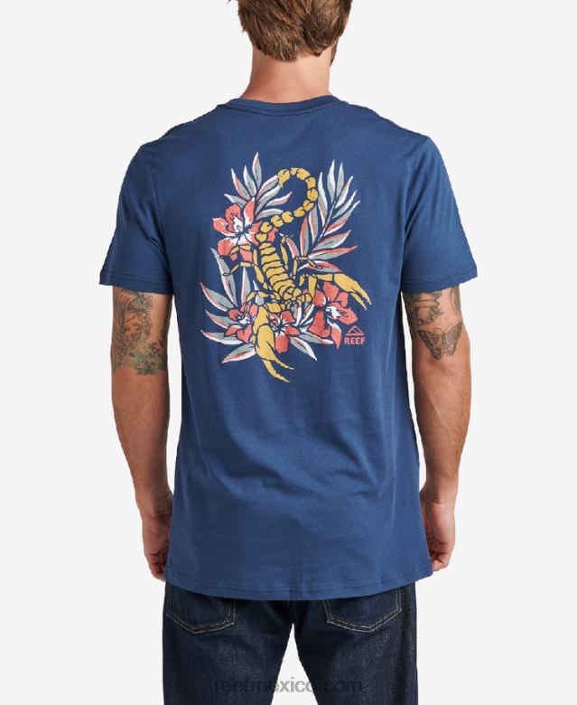 playera de manga corta de depredador Reef hombres insignia azul B4FFZ631