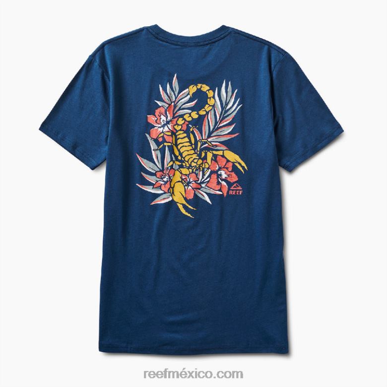 playera de manga corta de depredador Reef hombres insignia azul B4FFZ631