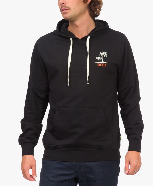 barajar sudadera con capucha Reef hombres negro B4FFZ728