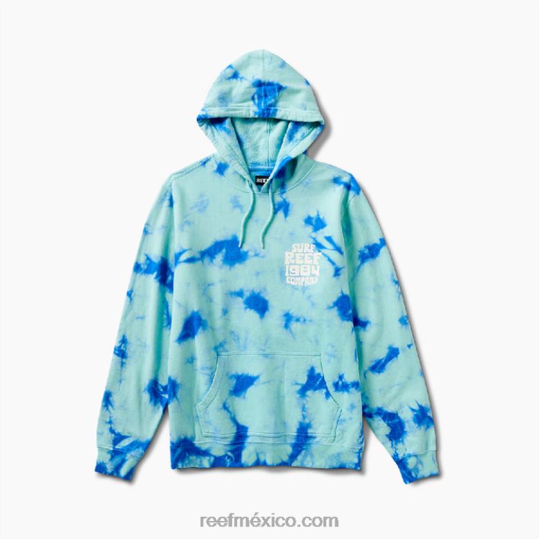 cazadora sudadera con capucha tie dye Reef hombres verde electrico B4FFZ744