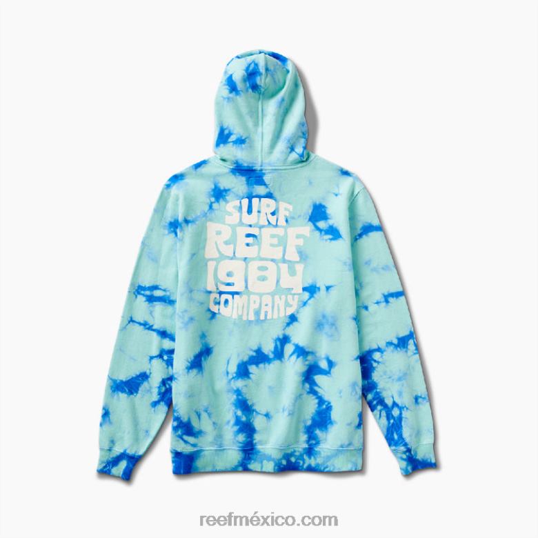 cazadora sudadera con capucha tie dye Reef hombres verde electrico B4FFZ744
