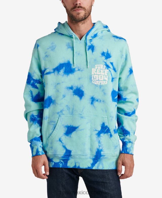 cazadora sudadera con capucha tie dye Reef hombres verde electrico B4FFZ744
