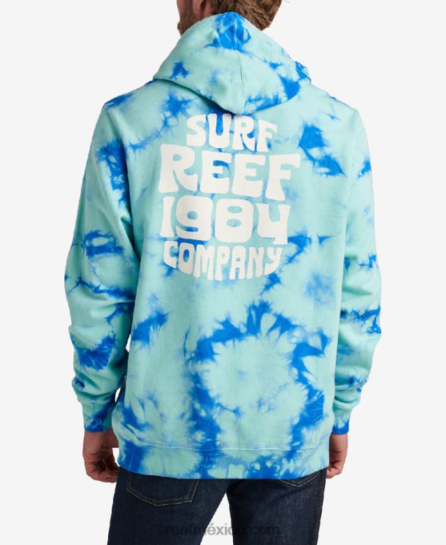 cazadora sudadera con capucha tie dye Reef hombres verde electrico B4FFZ744