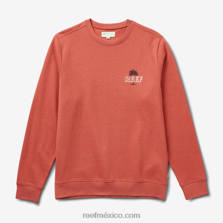 suéter bora con cuello redondo Reef hombres arcilla B4FFZ739