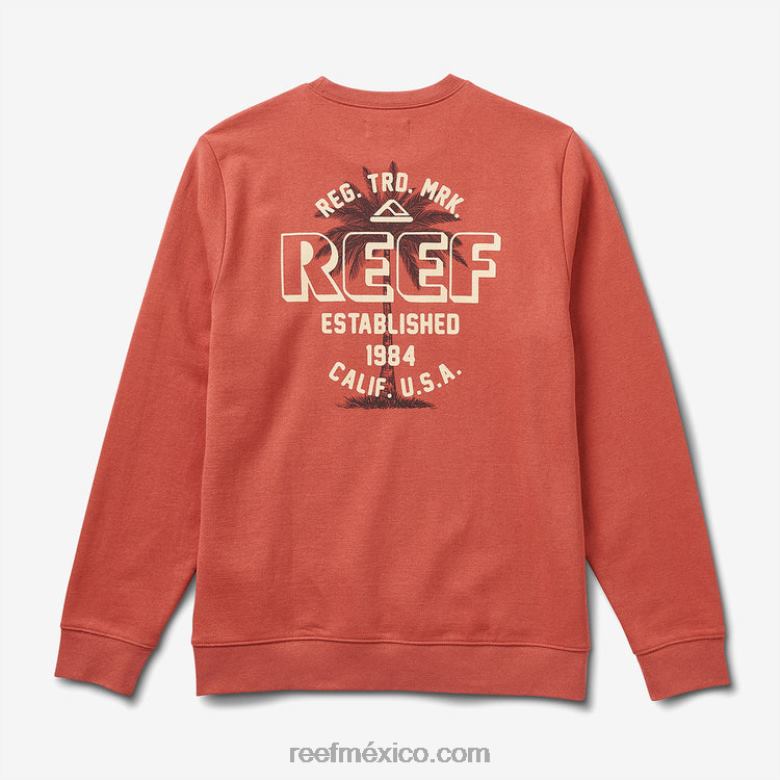 suéter bora con cuello redondo Reef hombres arcilla B4FFZ739