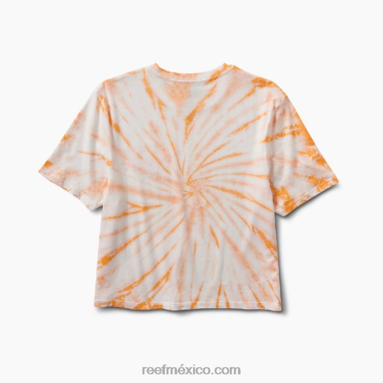 Di por favor camiseta corta de manga corta Reef mujer tinte de corbata de melocotón B4FFZ273