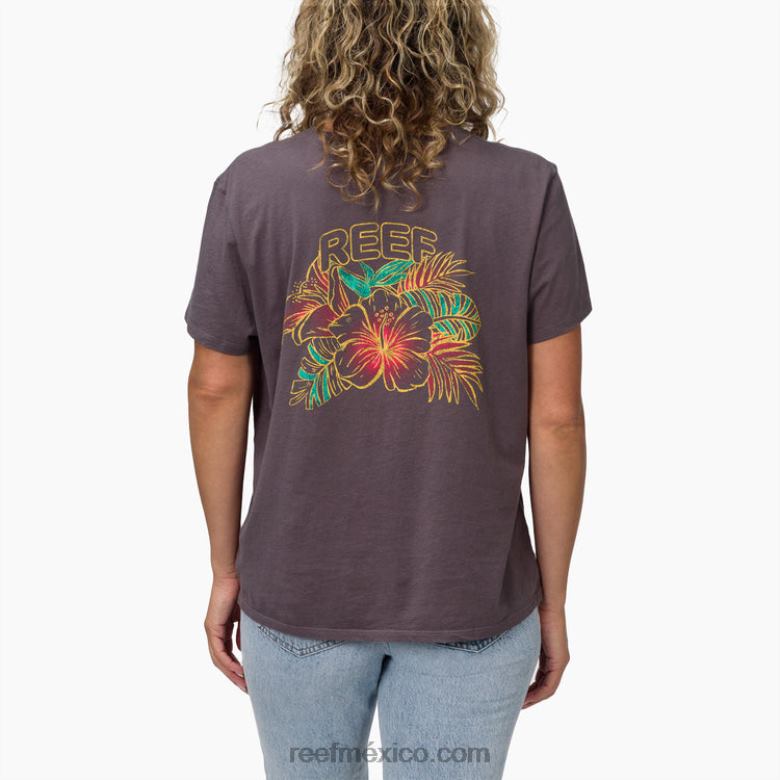 camiseta belina de manga corta Reef mujer gris B4FFZ278