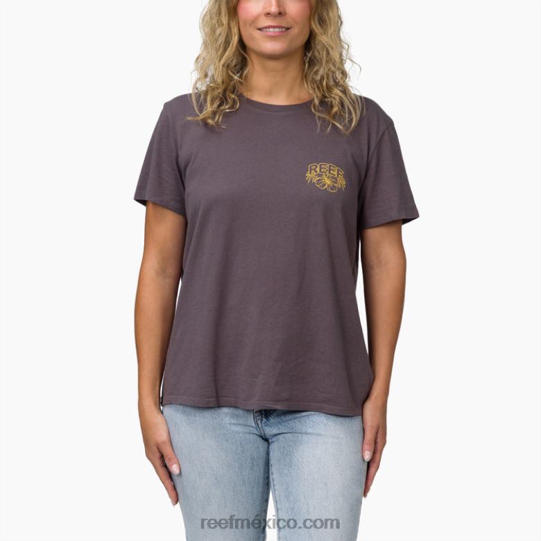 camiseta belina de manga corta Reef mujer gris B4FFZ278