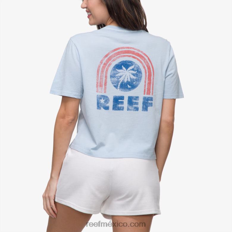 camiseta corta de manga corta con fuente Reef mujer ruta aérea B4FFZ269