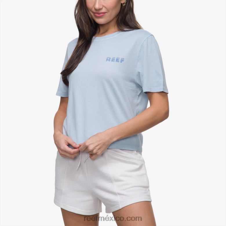 camiseta corta de manga corta con fuente Reef mujer ruta aérea B4FFZ269