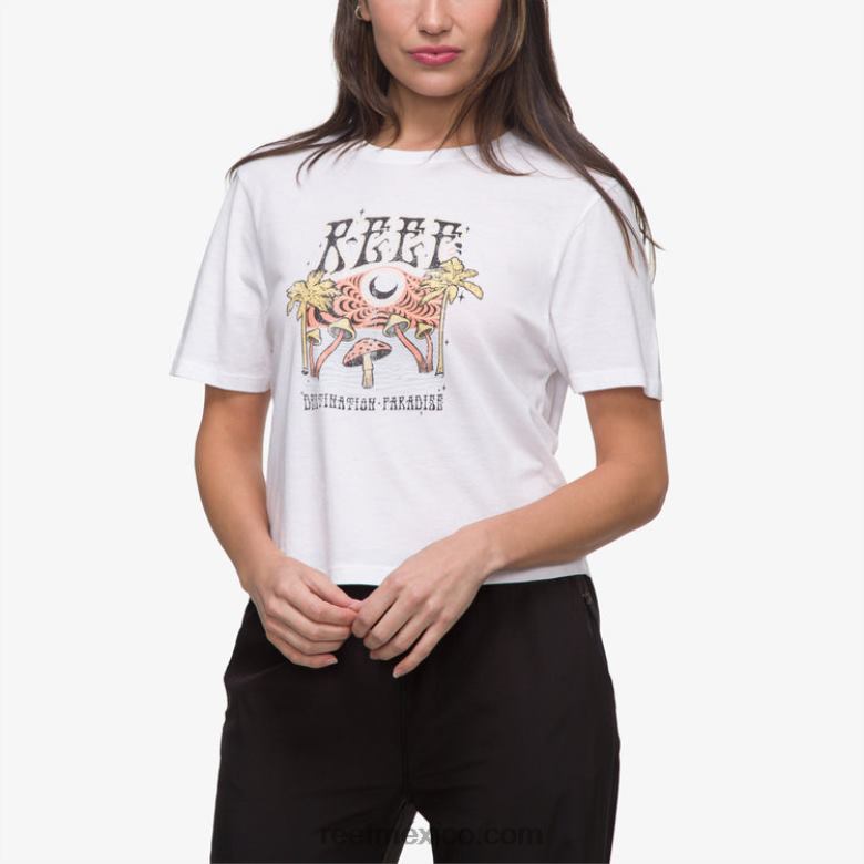 camiseta corta de manga corta de poster child Reef mujer blanco brillante B4FFZ268