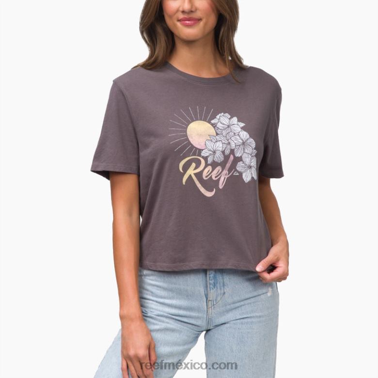 camiseta corta de manga corta plumeria Reef mujer gris B4FFZ279