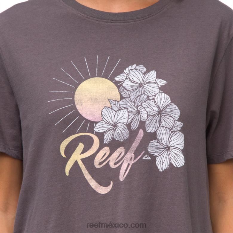 camiseta corta de manga corta plumeria Reef mujer gris B4FFZ279