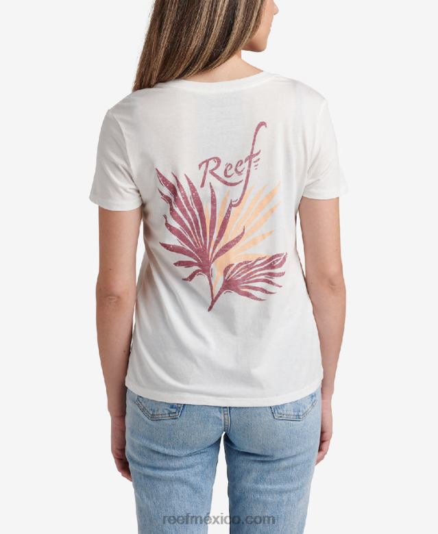 camiseta de manga corta con flores Reef mujer malvavisco B4FFZ284
