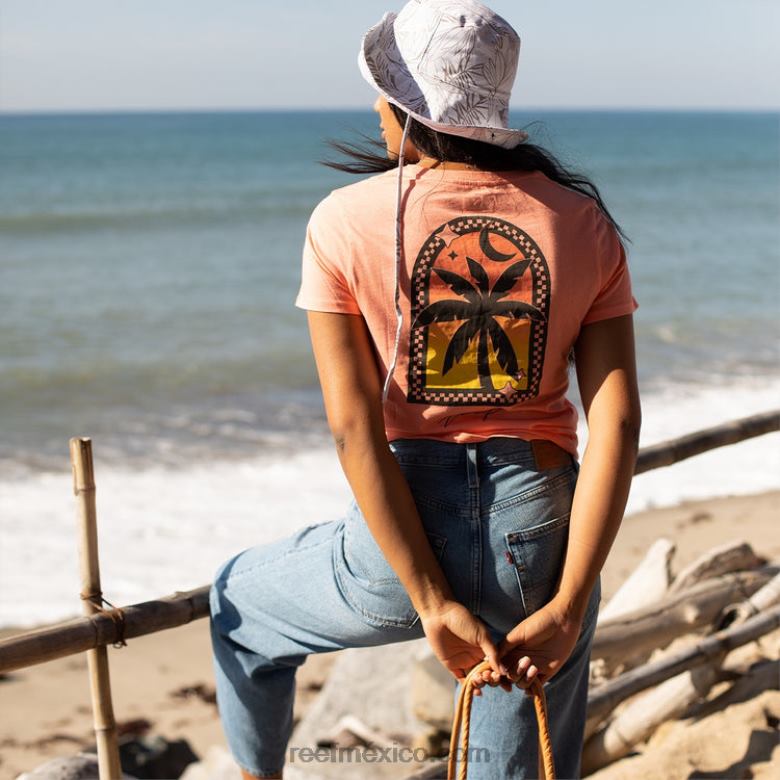 camiseta de manga corta con marco Reef mujer flor del desierto B4FFZ266