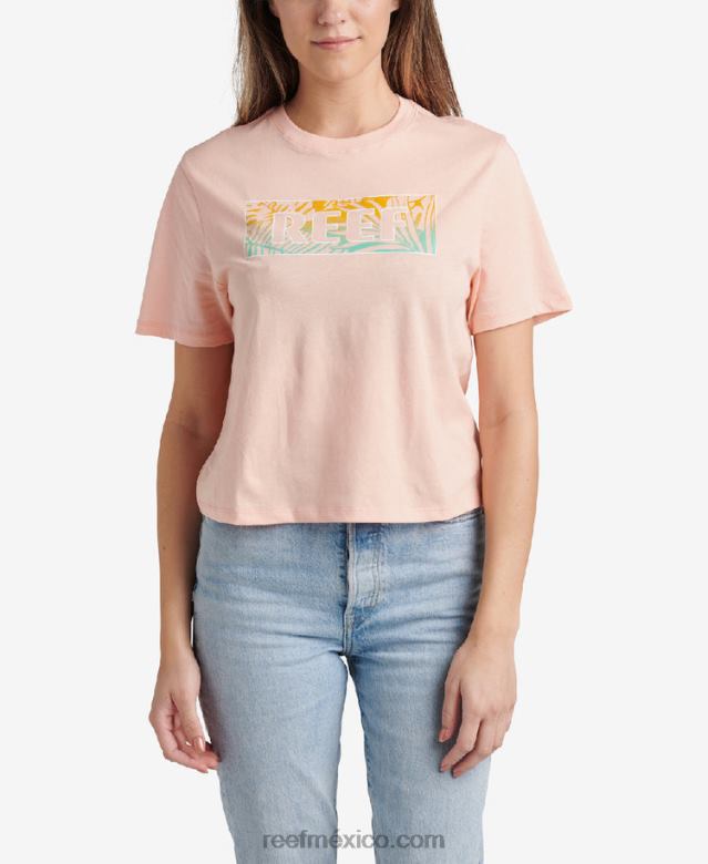 camiseta de manga corta sara Reef mujer tinte de corbata de melocotón B4FFZ285