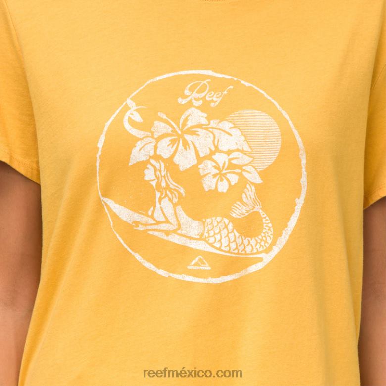 camiseta de manga corta tony Reef mujer miel de oro B4FFZ267