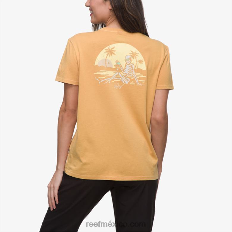 camiseta de salón de manga corta Reef mujer amarillo miel B4FFZ276