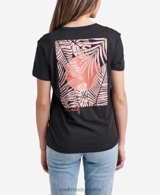 camiseta holgada de manga corta apilada Reef mujer caviar B4FFZ281