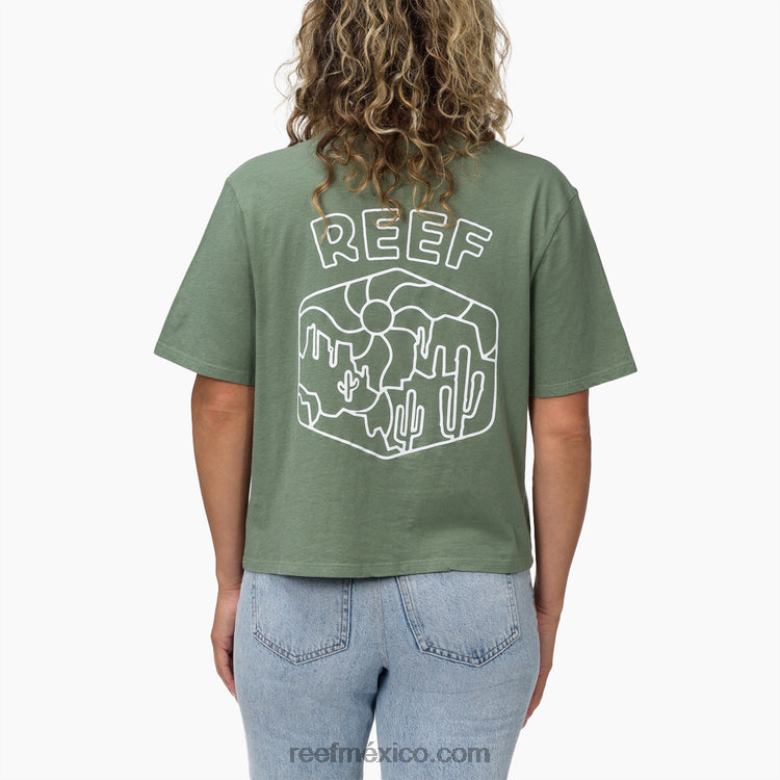 playera boxy de manga corta con cactus Reef mujer espuma marina B4FFZ277